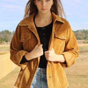 Lightweight Corduroy Camel Brown Jacket, Size Medium